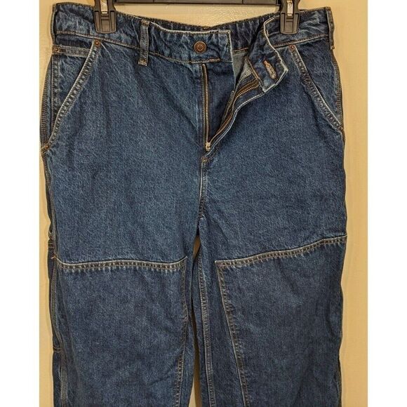 ASOS DESIGN Cotton High Rise Oversized Combat 'Skater' Jean In Darkwash 30/32 - Picture 5 of 8